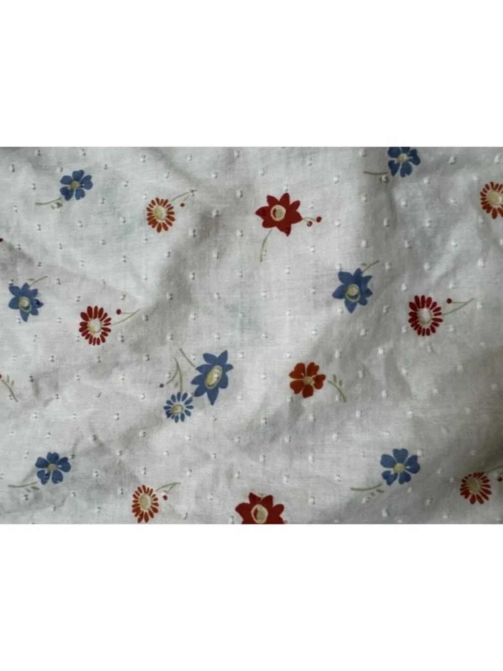 Madewell Floral Swiss Dot Puff Sleeve Boxy Cotton Blouse XL Cottagecore